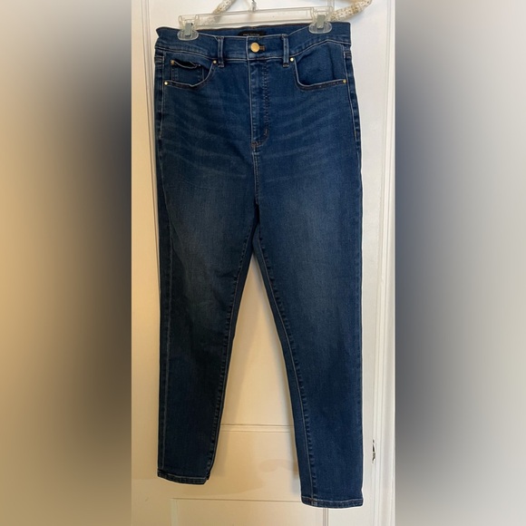 Ann Taylor Deep Blue Slim Jeans High Rise - Picture 8 of 9